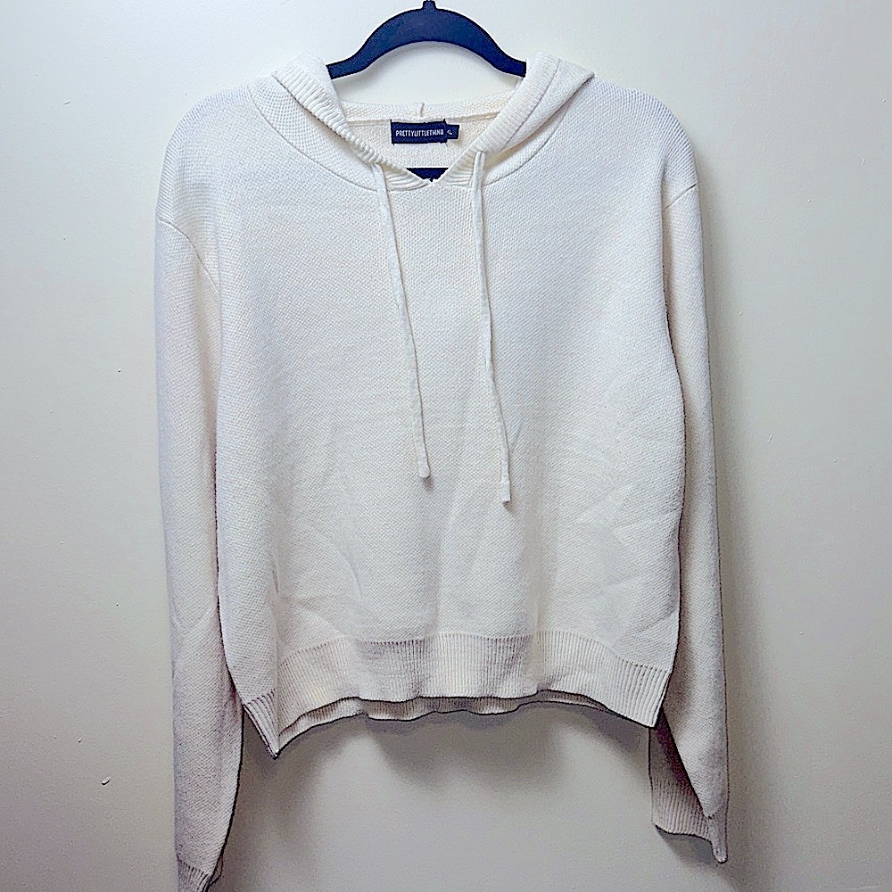 Pretty Little Thing Cream Hoodie Sweater Size XL - Picture 1 of 7